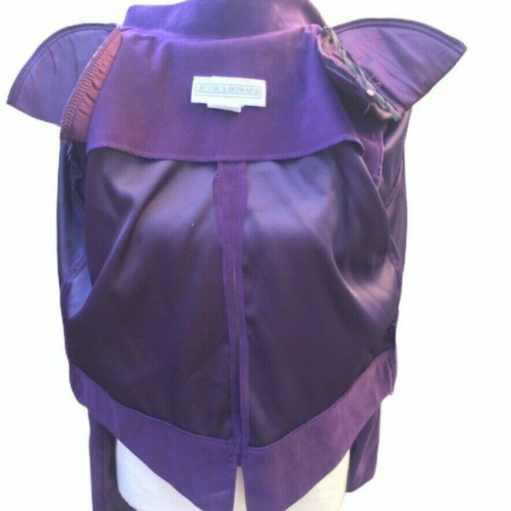 Jessica Howard Purple Short Embossed Blazer Jacket Size 6 - Picture 4 of 5